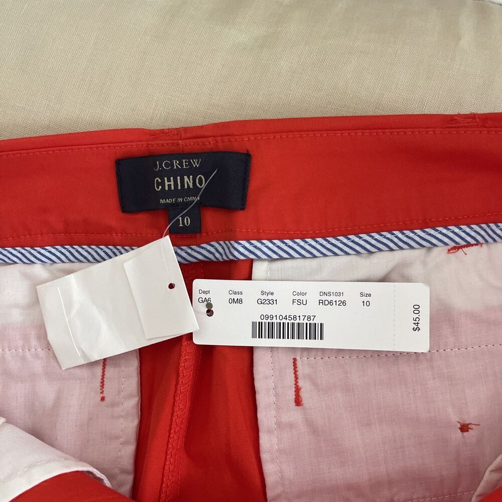 J Crew Women's Classic Chino Shorts Cotton Orange Size 10 NWT - Picture 4 of 4
